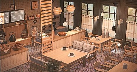 Restaurant Acnh, Animal Crossing Cafe, Acnh Interior, Happy Home Paradise, Animal Crossing Guide, Happy Home Designer, Animal Crossing Wild World, Animal Crossing Characters, Animal Crossing Villagers