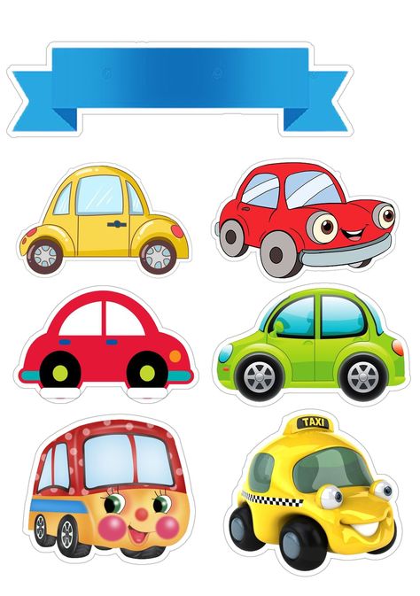 Car Topper Printable, Cars Cake Topper Printable, Topper Mobil, Cars Topper, Car Topper, Cake Designs For Boy, Car Cake Toppers, Transportation Birthday, Photo Cake Topper