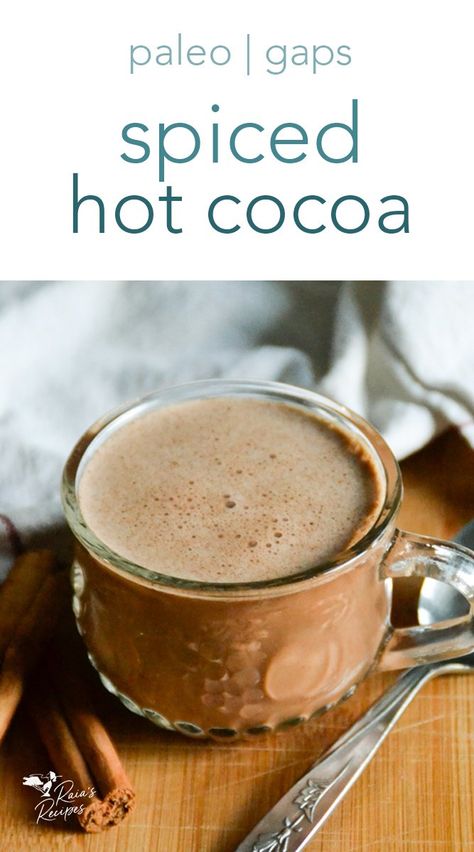 Cinnamon Spiced Hot Cocoa :: paleo, GAPS-friendly Antiinflammatory Hot Cocoa, Hot Cinnamon Drink, Hot Cocoa With Cardamom, Spicy Hot Cocoa Recipe, Healthy Hot Drinks Night, Spiced Hot Cocoa Recipe, Healthy Cocoa Drink, Healthy Evening Drinks, Spiced Hot Cocoa