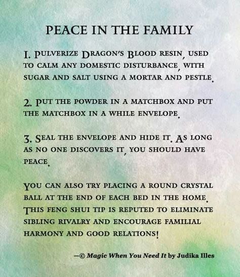 Peace in the family Spell For Peace, Free Love Spells, Spells That Actually Work, Spirit Magic, Family Harmony, Family Peace, Wiccan Spell Book, Eclectic Witch, Witchcraft Spell Books