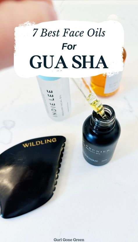 Discover the magic of Gua Sha with our guide to the best gua sha face oils. Learn how to use this ancient beauty tool effectively and seamlessly and fuse it with the 7 Best Face Oils for the best gua sha routine. Don't know how to gua sha? We have you covered there too! Head to the blog for all my favorite natural face oils for gua sha! Best Serums For Gua Sha, Castor Oil For Gua Sha, Gua Sha Oil For Oily Skin, Gua Sha Oil Diy, Gua Sha Oil, Best Gua Sha, Gua Sha Routine, Rosehip Oil Benefits, Squalene Oil