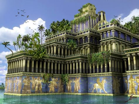 Non-twaddle collection of pictures for the Book of Centuries.  I'm adding as we go along - this is a work in progress. Hanging Gardens Of Babylon, Ancient Babylon, Gardens Of Babylon, Bangunan Minecraft, Hanging Gardens, Gardens Of The World, Ancient Mesopotamia, Seven Wonders, Hanging Garden