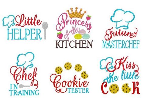 Kids apron kitchen awesome quotes - assorted sizes 4x4 and 5x7 machine embroidery designs Instant download Embroidery Aprons, Toddler Apron, Bernina Embroidery, Funny Aprons, Childrens Aprons, Embroidered Apron, Apron Kitchen, Baking Apron, Cute Aprons