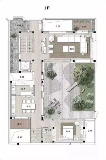 Plan Interior Design, 3d Floor Plans, Courtyard Design, Architectural Floor Plans, Villa Plan, Architecture Model House, House Layout Plans, 3d Floor, Architecture Design Concept