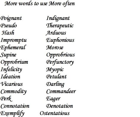 More words to use more often Words To Use More Often, Words To Use More, Writing Lists, Word Nerd, Good Vocabulary Words, Good Vocabulary, English Writing Skills, Words To Use, English Vocabulary Words Learning