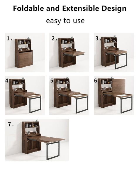 Foldable Dining Table, Multifunctional Furniture Small Spaces, Folding Dining Table, Folding Furniture, Multifunctional Furniture, Space Saving Furniture, Easy Woodworking Projects, Folding Chair, Decoration Design