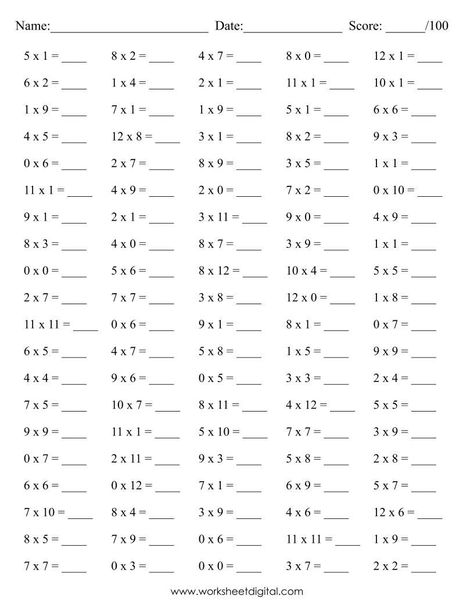 multiplication worksheets printable Multiplication Sums, Pretend School, Kids Learning Alphabet, Printable Multiplication Worksheets, Sped Math, Homework Sheet, Math Drills, 4th Grade Math Worksheets, Learning Mathematics