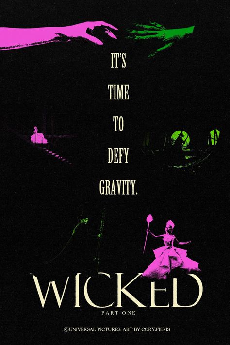 Wicked Posters Wicked Graphic Design, Wicked Poster Aesthetic, Wicked Musical Poster, Wicked Movie Poster, Wicked Musical Wallpaper, Letterboxd Posters, Wicked Poster, Musical Theatre Posters, The Wicked Witch Of The West