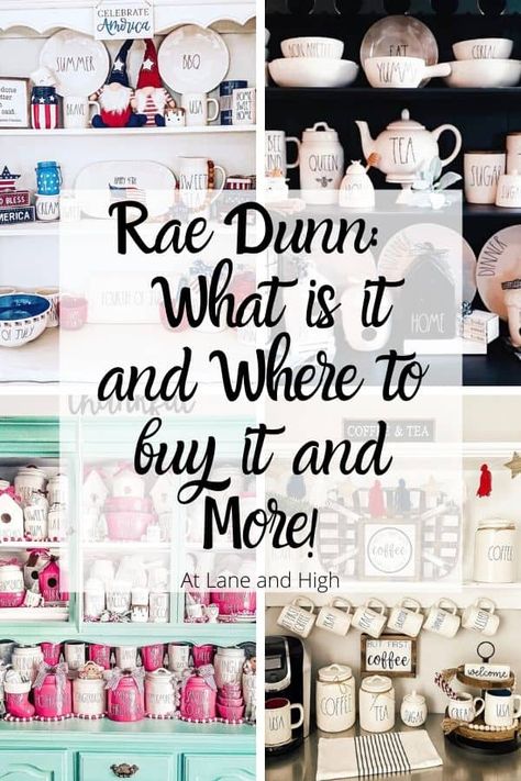 Are you interested in Rae Dunn Pottery but would like to know more about what it is and where to buy Rae Dunn, then you need to read this post. I have all the details on decorating with Rae Dunn in your home. Rae Dunn For Sale, Farmhouse Family Rooms, Fixer Upper Inspired, Chip And Jo, Catchy Phrases, Kitchen Counter Decor, Rae Dunn Kitchen, Kitchen Window Treatments, Chip And Joanna Gaines