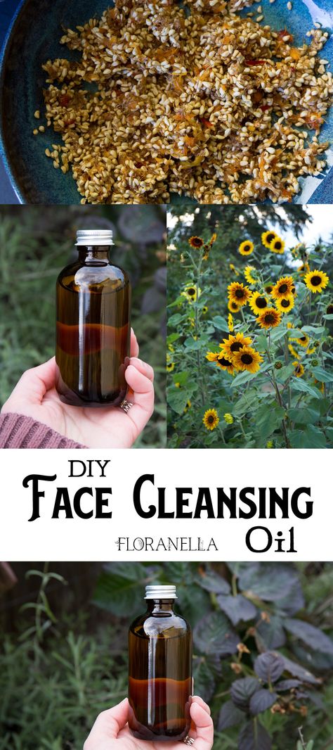 Facial Cleansing Oil — Floranella Cleansing Oil Recipe, Oil Cleanser Recipe, Cleanser Recipe, Face Cleansing Oil, Facial Cleansing Oil, Oil Face Cleansing, Facial Oils, Makeup Removers, My Favorite Recipes