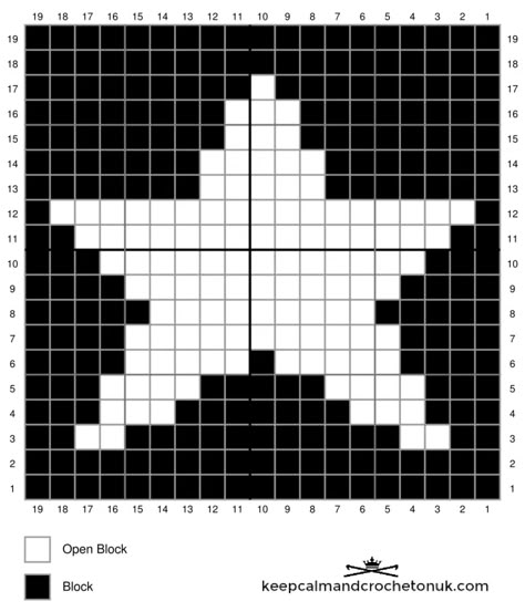 Star Graph Pattern Crochet, Star Graph Pattern, Filet Crochet Graphs, Star Filet Crochet Pattern, Star Crochet Pattern Grid, Crochet Star Chart, Alpha Star Pattern, Simple Crochet Graph, Crochet Star Pixel Pattern