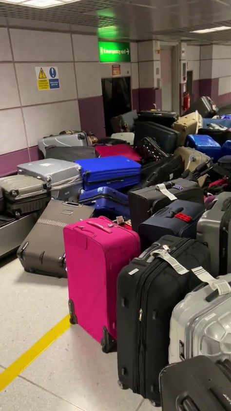 A SEA of unclaimed luggage piled up on the ground after falling from an airport carousel amid further travel chaos. Numerous suitcases were left strewn across the floor and blocked the conveyer belt for further bags making their way round in the arrivals hall, footage shows. A passenger who filmed the scene said Manchester Airport […] Traveling Luggage, In Airport, In The Airport, Traveling Pictures, Travelling Bag, Inside Airport, Fake Luggage Snaps, Airport Baggage, Traveling Bag