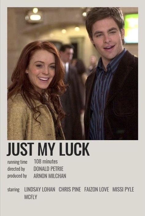 Chick Flicks Movies, Halloween Costume Movie, Luck Movie, Date Movie, Quote Movie, Romcom Movies, Movies To Watch Teenagers, Just My Luck, Iconic Movie Posters