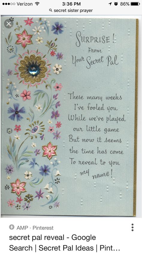 Secret sister reveal poem Gift Ideas Coworkers, Secret Sisters Ideas For Church, Secret Pal Gift Ideas, Secret Santa Messages, Prayers For Sister, Secret Pal Gifts, Sister Cards, Secret Sister Gifts, Message For Sister