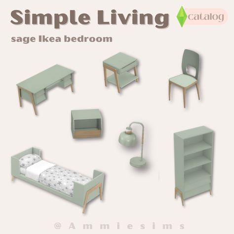 #sims4 #sims4customcontent #simspiration #simsfurniture #ts4cc #bedroom Sims 4 Cc Mint Furniture, Mint Cc Sims 4, Sims 4 Not So Berry, Mint Furniture, Sage Bedroom, Ikea Bedroom, Green Furniture, Sims 4 Cc Furniture, Maxis Match Cc