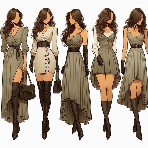 Wardrobe Capsule: Empire waist dresses Fancy Outfits Female, Different Types Of Necklines, Empire Waist Dresses, Fashion Design Inspiration, Wardrobe Capsule, Clothing Design Sketches, Fashion Drawing Dresses, Stylish Work Attire, Drawing Anime Clothes