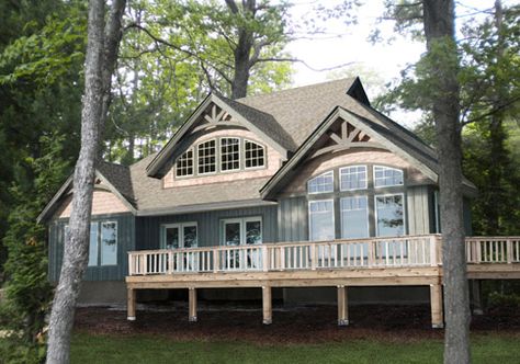 Linwood Homes, Midcoast Maine, Cottage Floor Plan, Post And Beam Home, Cottage Floor Plans, River Cottage, Cedar Homes, Cottage Exterior, Cabin House Plans