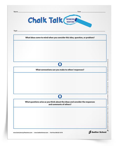 This article outlines how educators can use the Chalk Talk Thinking Routine to engage students in visible thinking. Visible Thinking Routines, Kindergarten Blogs, Visible Thinking, Project Zero, Assessment For Learning, Visible Learning, Thinking Strategies, Guided Reading Kindergarten, Thinking Maps