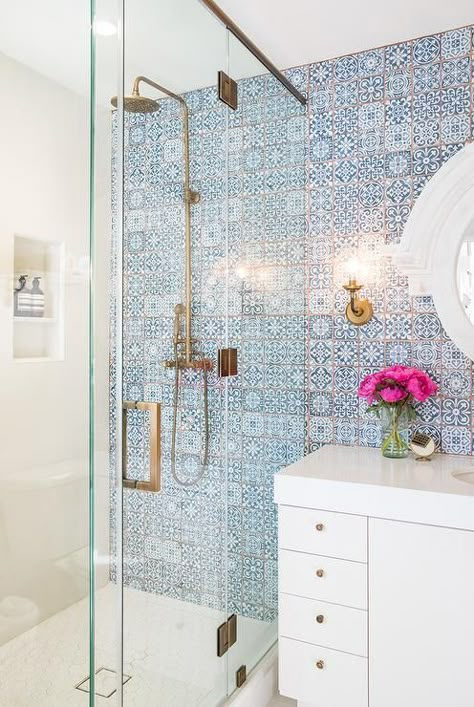 Tile has come a long way over the last few years. What used to be limited to… Bad Inspiration, Gorgeous Bathroom, Moroccan Tiles, Bathroom Renos, Bath Tub, Wet Rooms, Night Stand, Small Bathroom Remodel, Beautiful Bathrooms