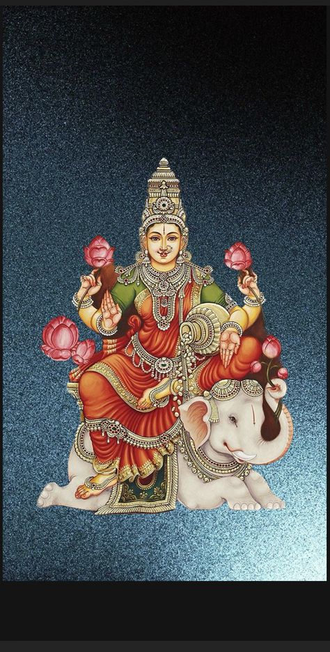 Lakshmi Devi Paintings, Tanjore Painting Lakshmi, Laxmi Goddess Wallpapers, Lakshmi Devi Images, Lakshmi Painting, Lakshmi Art, Maa Lakshmi, Indian Wall Art, Lakshmi Devi