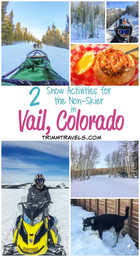 If you aren't a snow skier, don't know how or don't like to ski, these are two snow activities you can do in Vail, Colorado to still have fun in the winter! #snow activities #vail #colorado #winter #travel #destinations #usa Winter Snow Activities, Vail Colorado Winter, Skiing Colorado, Vail Co, Winter Travel Destinations, Explore Colorado, Snow Activities, Travel Destinations Usa, Best Ski Resorts