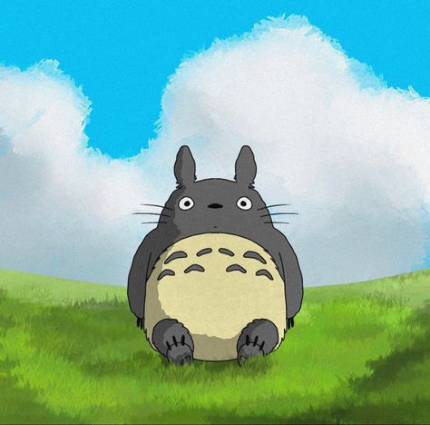 My Neighbor Totoro Painting Easy, Totoro Side View, Torotoro Anime, Ghibli Template, My Neighbor Totoro Drawing, Aesthetic Mini Canvas, Totoro Pfp, Aesthetic Totoro, Ghibli Reference