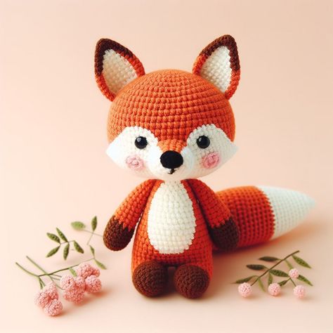 Crochet Fox Pattern Free, Crocheted Fox, Amigurumi Pattern Free, Amigurumi Owl, Crochet Parrot, Amigurumi Fox Pattern, Fox Amigurumi, Crochet Orange, Pocket Pals