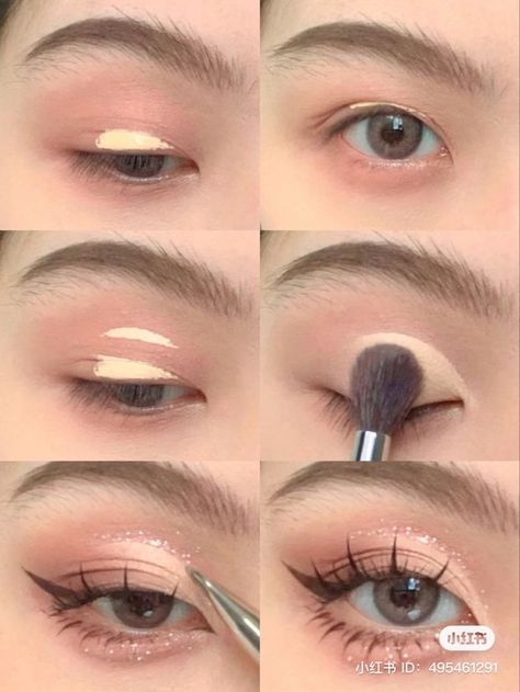 Teknik Makeup, Asian Makeup Tutorials, Mekap Mata, Cute Eye Makeup, Doll Eye Makeup, Korean Eye Makeup, Ulzzang Makeup, Swag Makeup, Ethereal Makeup