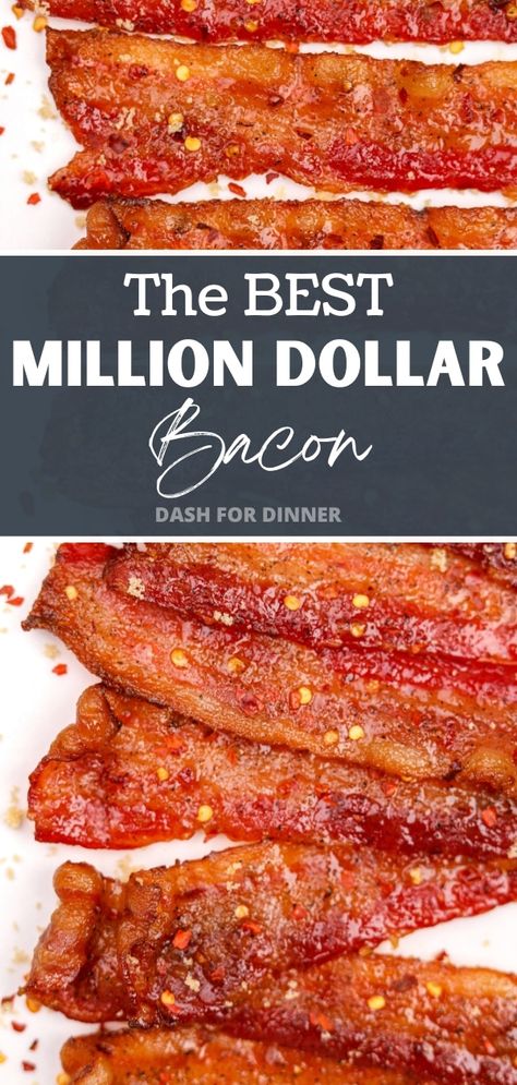 If you're looking for bacon recipes you HAVE to try this easy Million Dollar Bacon! A copycat recipe from the popular First Watch restaurant, it features a sweet and spicy glaze and easily made in your oven. Perfect for a snack, appetizer, breakfast, or for adding to burgers, sandwiches, salads, wraps, and more! Million Dollar Bacon First Watch Recipe, Brunch Burger Recipe, Millionaire Bacon Recipe, Million Dollar Bacon Recipe, Millionaire Bacon, Million Dollar Bacon, Bacon In Oven, Bacon Wrapped Burger, Brunch Burger