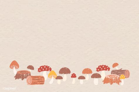 Autumn mushroom themed background vector | premium image by rawpixel.com / manotang Mushroom Background, Mushroom Forest, Autumn Background, Fall Autumn, Premium Vector, Forest