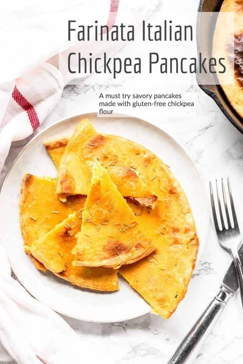 Want to try a savory pancake? Try this farinata recipe which is a Italian chickpea pancake with rosemary and sea salt. Really easy to make. Want to try visit thetortillachannel.com for the full recipe #thetortillachannel #farinata #italianchickpeapancake #chickpeapancake #pancake #pancake recipe Farinata Recipe, Socca Recipe, Chickpea Pancakes, Fast Food Recipes, Savory Pancakes, Pinterest Diy, Pizza Pasta, Pancake Recipe, Bbq Recipes