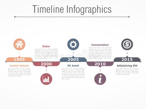 Timeline Infographics stock illustration Power Piont, Infographics Timeline, Roadmap Infographic, Timeline Infographic Design, Architecture Brochures, Infographics Template, Infographic Presentation, Infographics Design, Historical Timeline