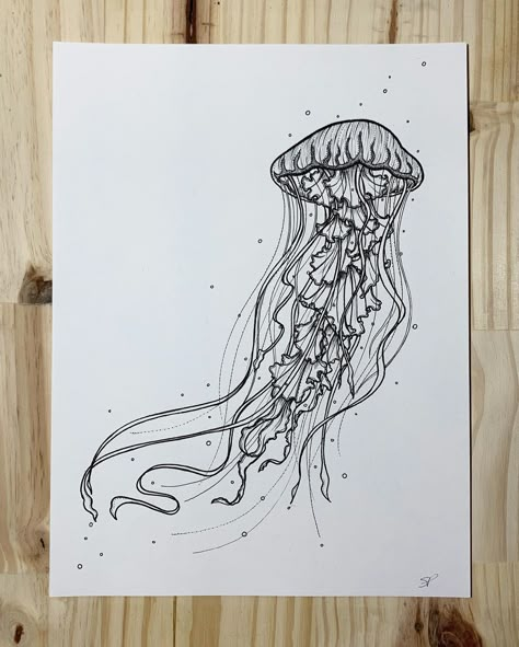 That's a wrap for Day 2 of #inktober2019 - Mindless . . . . . . . #blackworknow #penandink #blackworkillustration #pancakeclan… Jellyfish Tattoo Design, Trend Tattoos, Rib Tattoo Placements, Tattoo Jellyfish, Whimsical Princess, Wrap Around Tattoo, 16 Tattoo, Jellyfish Drawing, Princess Jellyfish