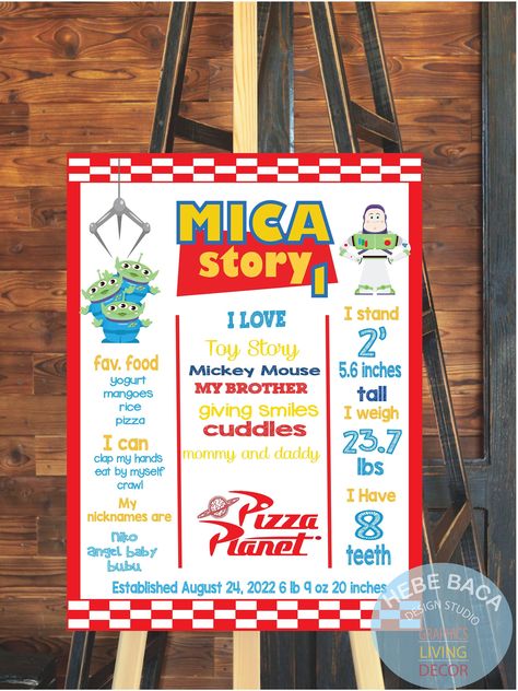 Toy Story Birthday Party Food, Toy Story Themed Food, Toy Story Birthday Decorations, Toy Story First Birthday, Toy Story Party Food, Toy Story Pizza Planet, Planet Birthday, Planet Poster, 2nd Birthday Boys