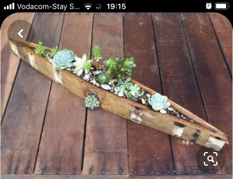 Canoe Planter, Wooden Furniture Diy, Wine Barrel Garden, Barrel Crafts, Wine Barrel Art, Wine Barrel Ring, Wine Barrel Crafts, Wine Barrel Decor, Barrels Diy