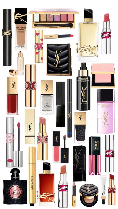 Ysl Make Up, Ysl Makeup Products, Ysl Makeup Aesthetic, Makeup Collage, Mom Dr, Ysl Makeup, Adidas Outfit Shoes, Makeup Drawing, Makeup Board