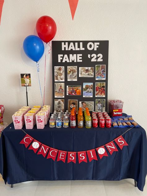 #baseball
#baseballparty
#firstbirthday
#rookieoftheyear
#rookieyear
#concessionstand Baseball Birthday Concession Stand, Baseball 30th Birthday Party, Rookie Of The Year Birthday Food, Baseball Birthday Party Food Ideas, 50th Birthday Baseball Theme, Baseball Party Backdrop Ideas, Baseball Party Diy, End Of The Year Baseball Party, Stealing 3rd Baseball Birthday