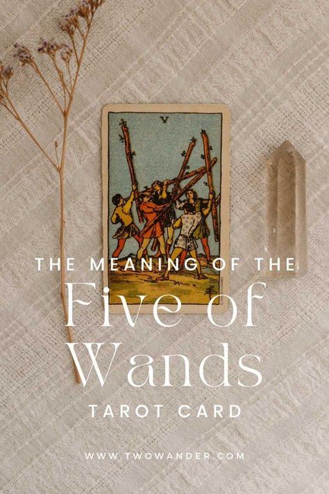 Learn all about the Five of Wands including its Astrological and Numerological correspondences and what it can mean for you when it shows up in a love, career, and general reading! Elysium Rituals x Two Wander #fiveofwands #tarot #tarotcards #5ofwands #tarotcard #learntarot #tarotmeanings 5 Wands Tarot Meaning, 5 Of Wands, Five Of Wands, Wands Tarot, Intuitive Tarot, Tarot Guide, Tarot Card Spreads, Tarot Meanings, The Hierophant