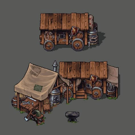 Pixel Art Market, Pixel Top Down, 2d Top Down Game Art, Topdown Pixelart, Pixel Art Assets, Pixel Village, Pixel Art Texture, Pixel Art Items, Medieval Pixel Art