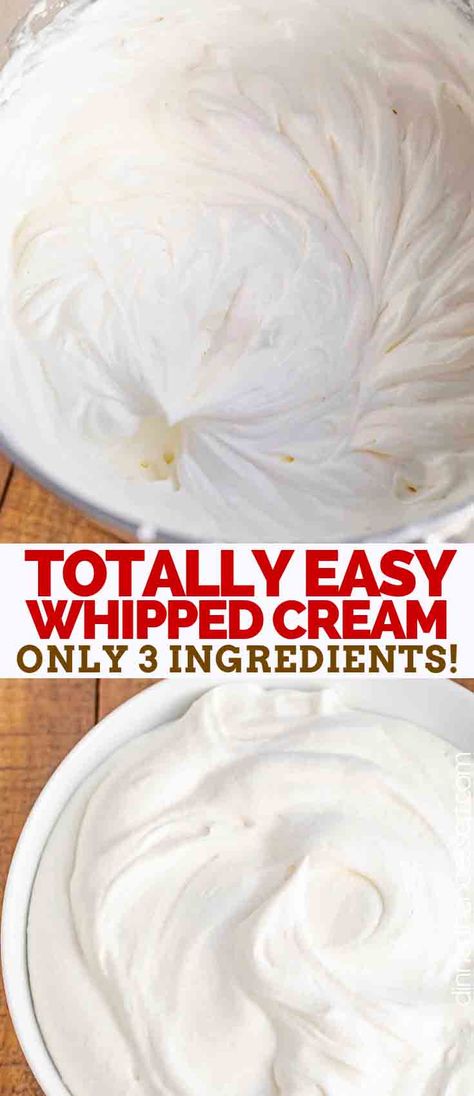 Easy Whipped Cream, Diy Whipped Cream, Homemade Cool Whip, Dessert Crepes, Whipped Cream Desserts, Homemade Whipped Cream Recipe, Dessert Halloween, Recipes With Whipping Cream, Making Whipped Cream