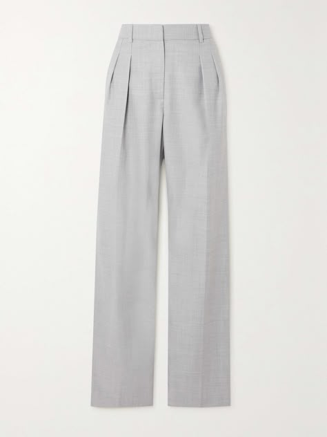 Shop LOULOU STUDIO + NET SUSTAIN Sbiru organic wool-twill wide-leg pants, Explore the latest LOULOU STUDIO women's collection today on NET A PORTER Grey Pants Women, Net Sustain, Loulou Studio, Grey Pants, Tailored Trousers, Net A Porter, Cashmere Sweaters, Women Collection, Pretty Outfits