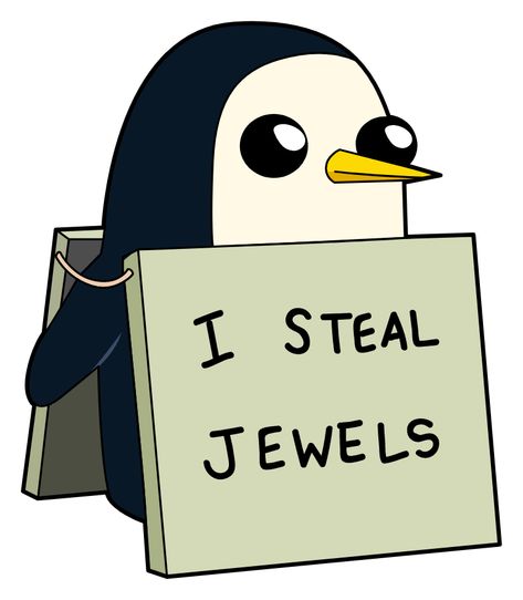 Adventure Time Gunter I Steal Jewels Sticker. #AdventureTime #cartoon #Gunter #Penguin Penguin Hug, Adventure Time Tattoo, Adveture Time, Penguin Tattoo, Adventure Time Characters, Adventure Time Wallpaper, Time Icon, Adventure Time Cartoon, Time Cartoon