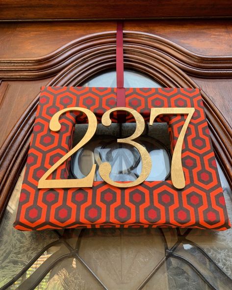 The Shining Room 237, The Shining Halloween, The Shining Room, Room 237, Christmas Door Decorating Contest, Halloween Party Dinner, Hanging Door, Halloween Door Decorations, Halloween Ornaments