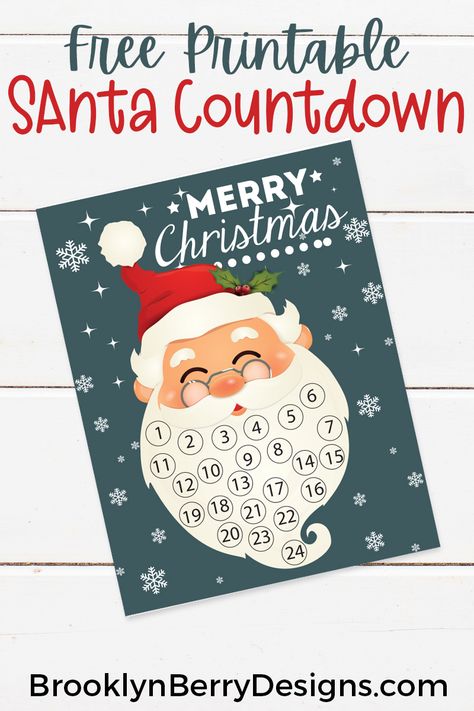 Christmas Printables Games, Santa Beard Countdown, Santas Beard Advent Calendar, Santa's Beard Countdown, Santa Claus Letterhead, Christmas Song Games, Free Christmas Games, Christmas Countdown Printable, Santa Countdown