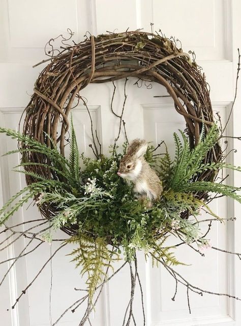 Dekoratívne Vence, Farmhouse Wreaths, Wreath Natural, Easter Door Decor, Cottage Wreath, Easter Ornaments, Farmhouse Easter, Easter Spring Wreath, Natural Spring