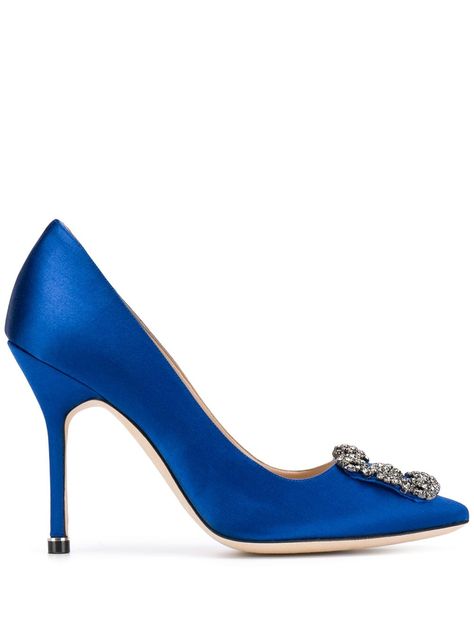 MANOLO BLAHNIK Hangisi pumps. #manoloblahnik #shoes Blue Manolo Blahnik Shoes, Blue Manolo Blahnik, Manolo Blahnik Blue, Love Is Blue, Workwear Capsule, Shoes Manolo Blahnik, Manolo Blahnik Hangisi, Manolo Blahnik Heels, Cookies Ideas