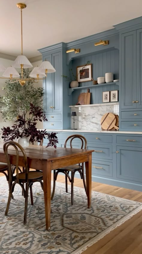 Erin Conway (@kismet_house) • Instagram photos and videos Blue Cabinets, Farmhouse Ideas, Shabby Chic Farmhouse, Chic Farmhouse, Money Saver, Dining Room, Money, Blue