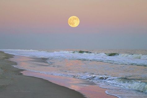 Coastal Photography, Cottage Bungalow, Coastal Art, Beach Art, Full Moon, Bungalow, The Moon, Beach House, Cottage