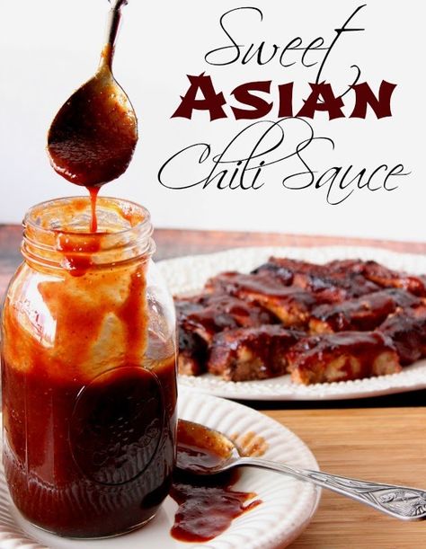 I've got a fantastic recipe for Sweet and Sour Asian Chili Sauce for you today! _ It's sweet, tangy and lightly spicy. When the sauce makes the meal, you know it's a keeper, and with BBQ season finally upon us you'll be using this one all season long! Diy Sauces, Asian Chili, Asian Bbq Sauce, Asian Chili Sauce, Asian Bbq, Chili Sauce Recipe, Asian Sauce, Bbq Sauce Recipe, Savory Sauce