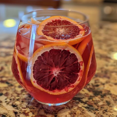 🍊 Sip the sunset with Blood Orange Sangria! #FruityFun 🍹 Blood Orange Sangria 🛒 Ingredients: Blood orange juice: 1 cup Red wine: 750 ml Brandy: 1/4 cup Sliced blood oranges: 2 Sugar: 2 tbsp Soda water: 1/2 cup 👩‍🍳 Instructions: Combine: Wine, brandy, juice, sugar, and orange slices. Chill: For 3 hours. Top: With soda water before serving. 🌅 Enjoy this vibrant twist on a classic sangria at your next gathering! #SangriaSunset Classic Sangria, Blood Orange Sangria, Orange Sangria, Sangria Ingredients, Instagram Recipes, Blood Orange Juice, Soda Water, Trending Recipes, Presentation Ideas